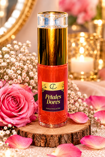 [BEA-COS-HUI-0001] Huile Parfumée Pétales Doré